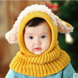 Baby Hats Cute Toddler Crochet Beanie Kids Girls Boys Hats Coif Hood Kintted Woolen Scarves Caps Winter Warm Cap Lamb Fur Hats