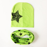 Baby Hat Star Pattern Baby Cap Scarf Cotton knitted Winter Children's Hats Caps