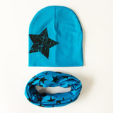 Baby Hat Star Pattern Baby Cap Scarf Cotton knitted Winter Children's Hats Caps