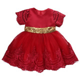 Baby Girls Solid Color Lace Ball Gown Party Tutu Formal Dresses Girl Flower Princess Bow Toddler Baby Girls Clothing
