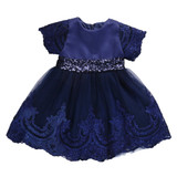 Baby Girls Solid Color Lace Ball Gown Party Tutu Formal Dresses Girl Flower Princess Bow Toddler Baby Girls Clothing