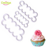 Delidge 3pcs/set Rose Flower Cookie Cutter Fondant Cake Decorating Tools Sugarcraft Biscuit Cutter for Kitchen Baking Tool