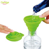 Delidge 1pc Mini Foldable Funnel Random Color Silicone Collapsible Style Funnel Folding Portable Funnels Be Hung Kitchen Tool