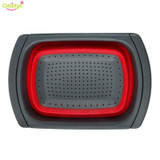Delidge 1 pc Foldable Drain Basket Silicone Adjustable Collapsible Colander Vegetable Fruits Washing Strainer Kitchenware