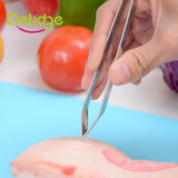Delidge 1 Pc Fish Bone Tweezer Stainless Steel Feathers Pig Hair Clip Fish Bone Remover Pincer Puller Tweezer Tongs