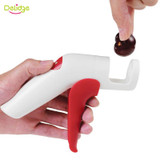 Delidge 1 pc Creative Cherries Pitters Plastic Fruits Tools Fast Remove Cherry Seed Removers Enucleate Keep Complete