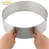 Delidge 1 pc Adjustable Cake Cutter Round Shape Bread Cake slicer Adjustable Layered Cake Slicer Mold Cutter Ring Tools