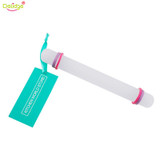 Delidge 1 pc Baking Rolling Pin Plastic White Non-Stick Adjustable Crafts Fondant Cake Dough Roller Fondant Rolling Pin