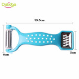 Delidge 1 pc 2 in 1 Vegetable Peeler Plastic+ Stainless Steel Double Used Carrot Potato Peeler Cabbage Cucumber Shredder Slicer