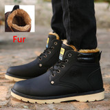 DEKABR Super Warm Men's Winter Pu Leather Ankle Boots Men Autumn Waterproof Snow Boots Leisure Martin Autumn Boots Shoes Mens
