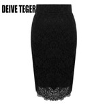 DEIVE TEGER High Waist Floral Lace Saia Bodycon Skirts Women Pencil Ladies skirt in wedding and office BY091