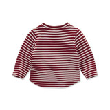 DB3984 davebella autumn baby boys red t-shirt kids red striped tops boys tees kids t shirt