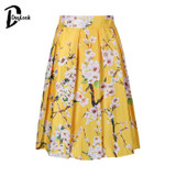 DayLook Chic Summer Style Skirts Womens Elegant Sakura Floral Print High Waist Vintage Tutu Skater Pleated Skirt 5 Colors Saia
