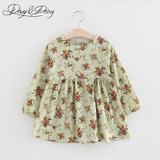 DAVYDAISY Pretty Girls Dress Lovely Floral Print Long Sleeve Flower Kids Dress Baby Girl Clothes Princess Dresses 2-8Y WD-014