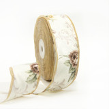David accessories width:40mm linen ribbon plaid flower ANCHORS 25 yards,DIY handmade materials,25Yc2083