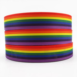 David accessories 7/8"(22mm) rainbow printed polyester grosgrain tape ribbon 5yards, DIY handmade, wedding gift wrap,5Y2015733