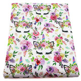 David accessories 50*145cm deer unicorn snowman Christmas Easter Polyester cotton fabric for Tissue home textile Sewing,c2845