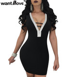 Wantmove Sexy Women Sequins Lace Up Dress Backless 2018 Summer Fashion Vestidos Elegant Club Party Mini Dress JZ156