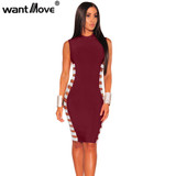 Wantmove Sexy Women Double Sequins Lace Up Dress Back Zipper 2018 Fashion Vestidos Elegant Club Party Mini Dress JZ074