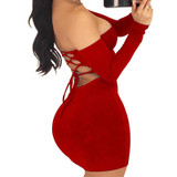 Wantmove 2018 summer dress sexy back lace up off the shoulder mini dress women bodycon club dresses fashion vestidos XD951