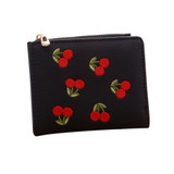 Wallet Women Fashion Cherry Embroidery Short Wallet Coin Purse Card Holders Handbag Mini Short Wallet PU Leather Lady Money Bag Wallet Women Fashion Cherry Embroidery Short Wallet Coin Purse Card Holders Handbag Mini Short Wallet PU Leather Lady Money Bag