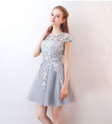 Walk Beside You Short Prom Dresses Lace Cap Sleeves Dress for Graduation Party Gown A-line Vestidos Formatura Evening Gowns