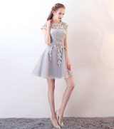 Walk Beside You Short Prom Dresses Lace Cap Sleeves Dress for Graduation Party Gown A-line Vestidos Formatura Evening Gowns