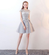 Walk Beside You Short Prom Dresses Lace Cap Sleeves Dress for Graduation Party Gown A-line Vestidos Formatura Evening Gowns