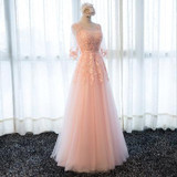 Walk Beside You Pink Prom Dresses Long Gray vestido de fiesta largos de gala vestido formatura longo Lace Long Evening Dresses
