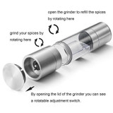 WALFOS Pepper Grinder 2 in 1 Stainless Steel Manual Salt Pepper Mill Seasoning Kitchen Tools Grinding for Cooking Restaurants