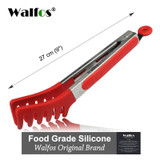 WALFOS Food Grade 100% Silicone food tong Kitchen Tongs Cooking Tongs accessories Salad Serving BBQ toots Stainless Steel Handle