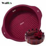 WALFOS 3D Handmade Round Shape Silicone Cake Mold 3Cupcake Jelly Pudding Cookie Mini Muffin Soap Mold DIY Baking Tools