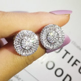2020 Fashion Luxury 925 Sterling Silver Zircon Stud Earing Earrings for women christmas gift jewelry Best Black Friday Deal Z5