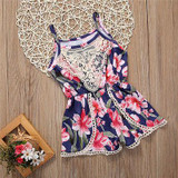 Lovely Infant Baby Girl Sleeveless Lace Floral Romper Jumpsuit Outfits Sunsuit Clothes