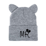 Lovely Hat For Child Knitted Winter Hat Double Ears Skullies Beanies Boys Girls Solid Color Beanies Caps For Kids Winter Hats