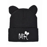 Lovely Hat For Child Knitted Winter Hat Double Ears Skullies Beanies Boys Girls Solid Color Beanies Caps For Kids Winter Hats