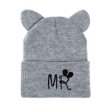 Lovely Hat For Child Knitted Winter Hat Double Ears Skullies Beanies Boys Girls Solid Color Beanies Caps For Kids Winter Hats