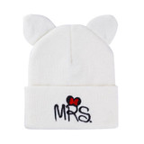 Lovely Hat For Child Knitted Winter Hat Double Ears Skullies Beanies Boys Girls Solid Color Beanies Caps For Kids Winter Hats
