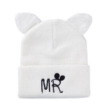 Lovely Hat For Child Knitted Winter Hat Double Ears Skullies Beanies Boys Girls Solid Color Beanies Caps For Kids Winter Hats
