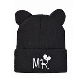 Lovely Hat For Child Knitted Winter Hat Double Ears Skullies Beanies Boys Girls Solid Color Beanies Caps For Kids Winter Hats