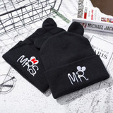 Lovely Hat For Child Knitted Winter Hat Double Ears Skullies Beanies Boys Girls Solid Color Beanies Caps For Kids Winter Hats