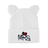 Lovely Hat For Child Knitted Winter Hat Double Ears Skullies Beanies Boys Girls Solid Color Beanies Caps For Kids Winter Hats