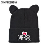 Lovely Hat For Child Knitted Winter Hat Double Ears Skullies Beanies Boys Girls Solid Color Beanies Caps For Kids Winter Hats