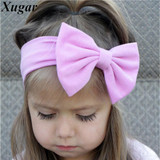Lovely Girls Cotton Headband Solid Hair Bows Headbands For Kids 2018 New Arrival Newborn Kids Cotton Hair Accessories