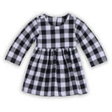 Lovely Girls Cotton Dress Long Sleeve Plaid Cotton Casual Dress Autumn Winter Cotton Clothes For Children Girls