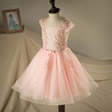 Lovely Flower Girl Dresses for Weddings Cap Sleeve First Holy Communion Dresses for Girls Kids Evening Gowns Pageant Dress