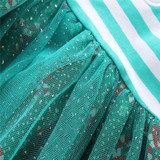 Lovely Enfant Kid Baby Girls Deer Striped Tulle Party Dress Xmas Clothes Children Toddler Kids Girl Stripe Dresses Clothing