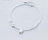 Lovely Cute Real. 925 Sterling Silver Script Lucky &Star chain Anklet bracelet sterling-silver-jewelry adjustable GTLS251 Lovely Cute Real. 925 Sterling Silver Script Lucky &Star chain Anklet bracelet sterling-silver-jewelry adjustable GTLS251