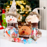 Lovely Christmas Candy Storage Box Jar Bottle Santa Claus Snowman Elk Xmas Decoration