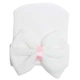 Lovely Baby Girls Infant Striped Cap Hospital Newborn Soft Bow Beanie Hat Gifts